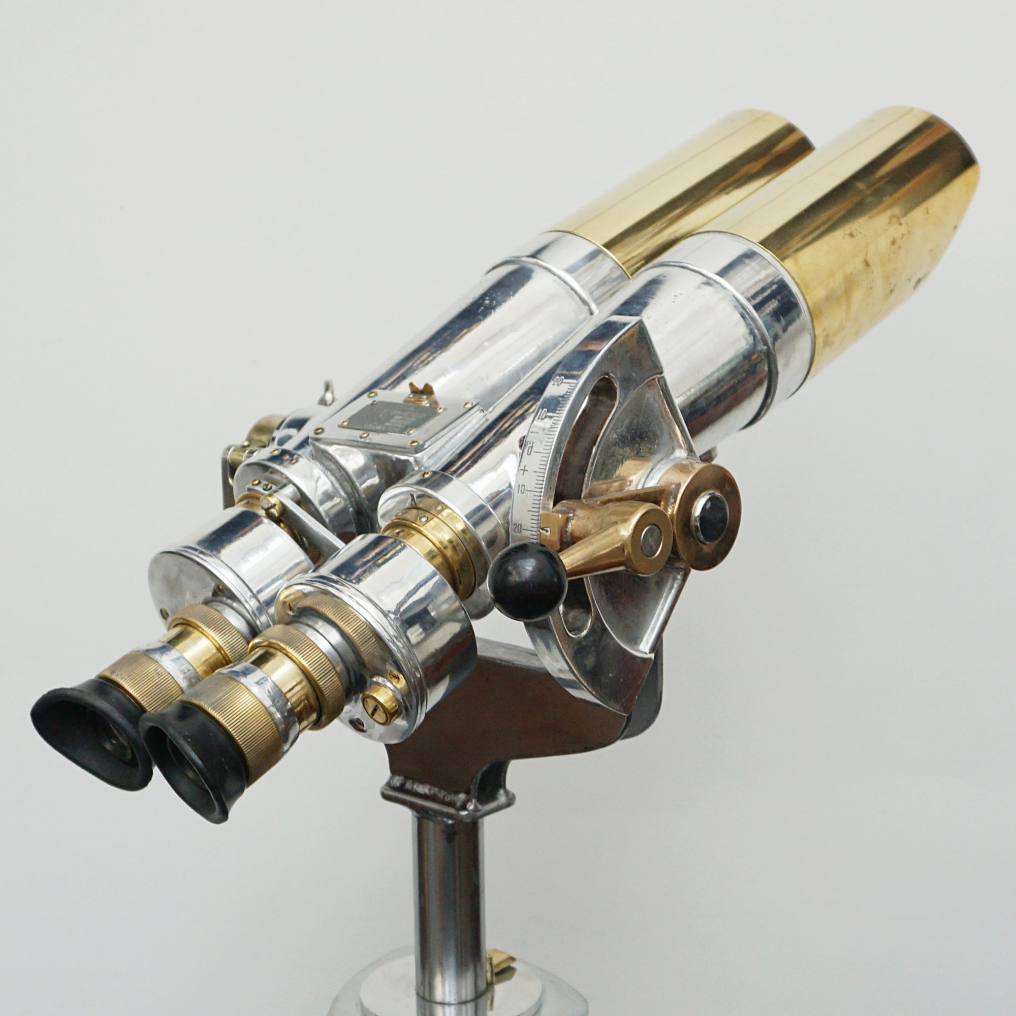 WW11 Japanese 15x80 Naval/Marine Binoculars - Chromed Metal and Brass - Jeroen Markies Art Deco
