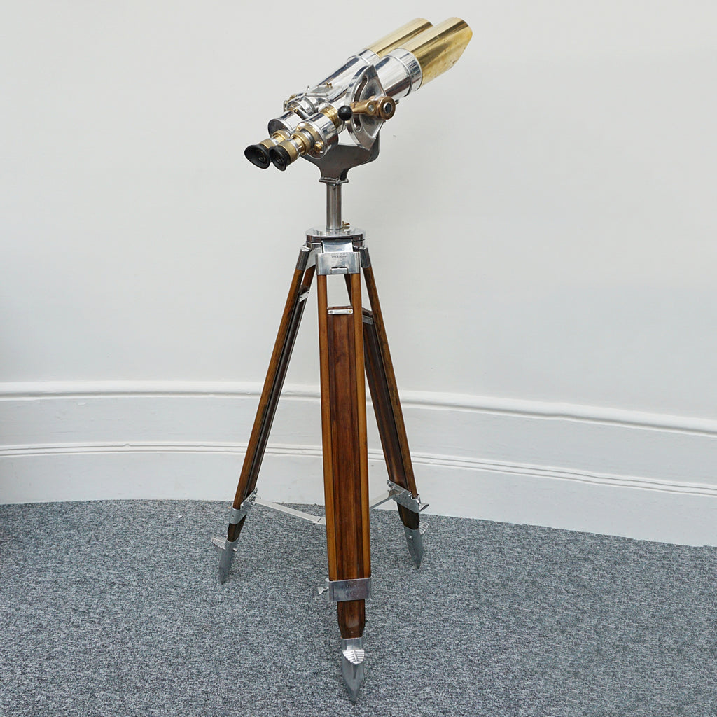 WW11 Japanese 15x80 Naval/Marine Binoculars - Chromed Metal and Brass - Jeroen Markies Art Deco