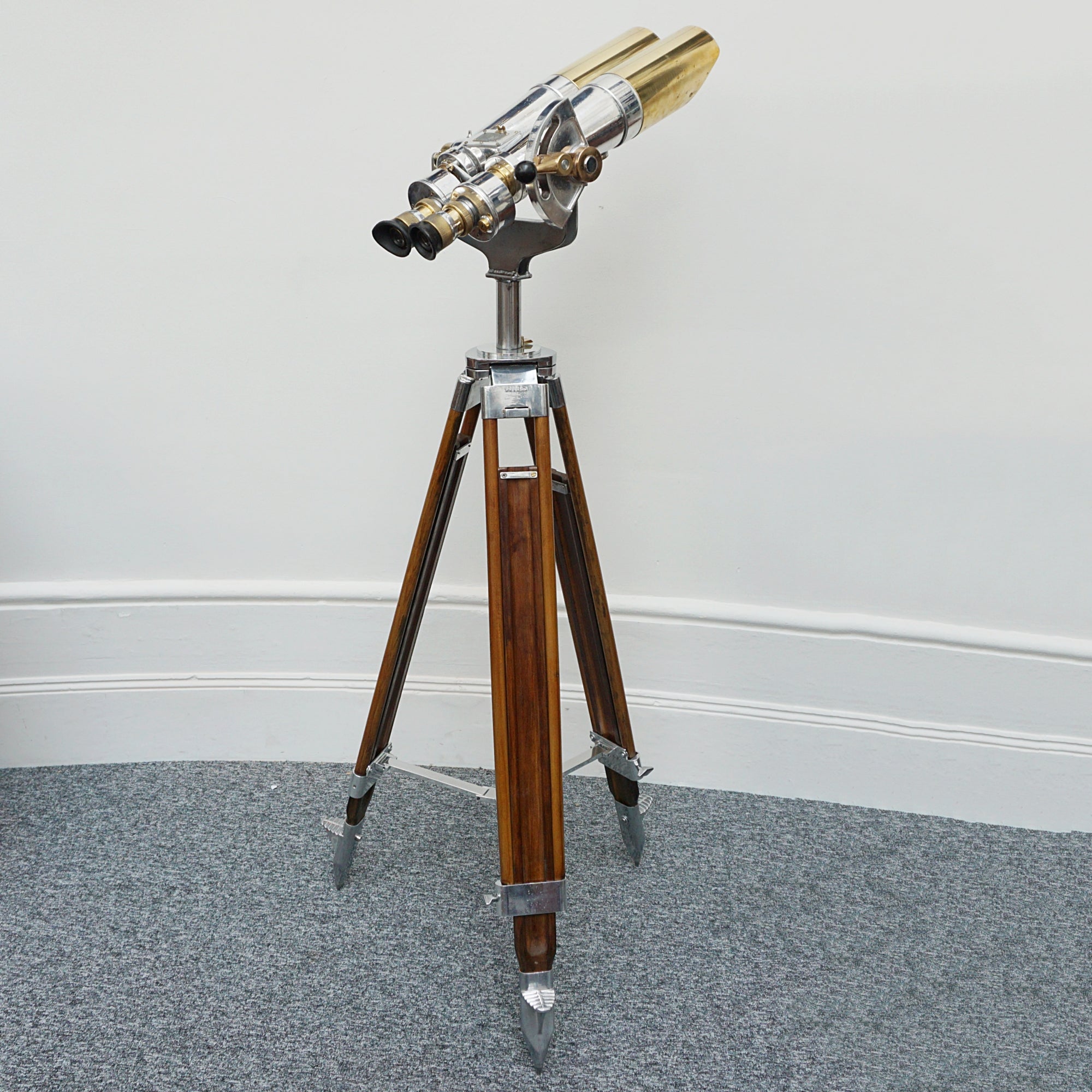 WW11 Japanese 15x80 Naval/Marine Binoculars - Chromed Metal and Brass - Jeroen Markies Art Deco