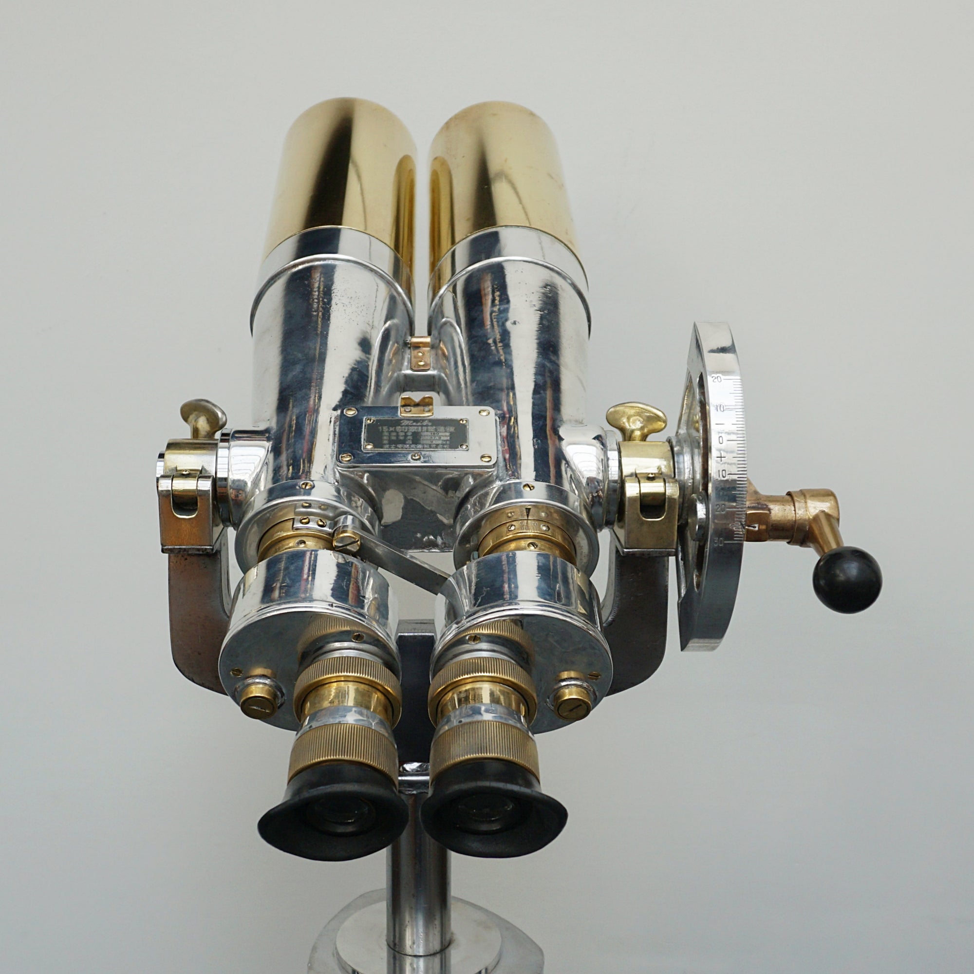 WW11 Japanese 15x80 Naval/Marine Binoculars - Chromed Metal and Brass - Jeroen Markies Art Deco