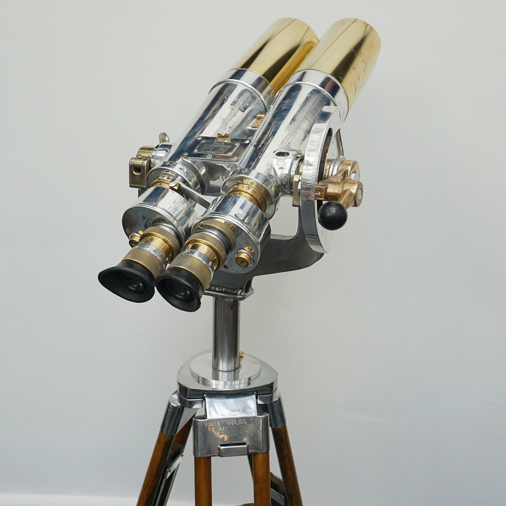 WW11 Japanese 15x80 Naval/Marine Binoculars - Chromed Metal and Brass - Jeroen Markies Art Deco