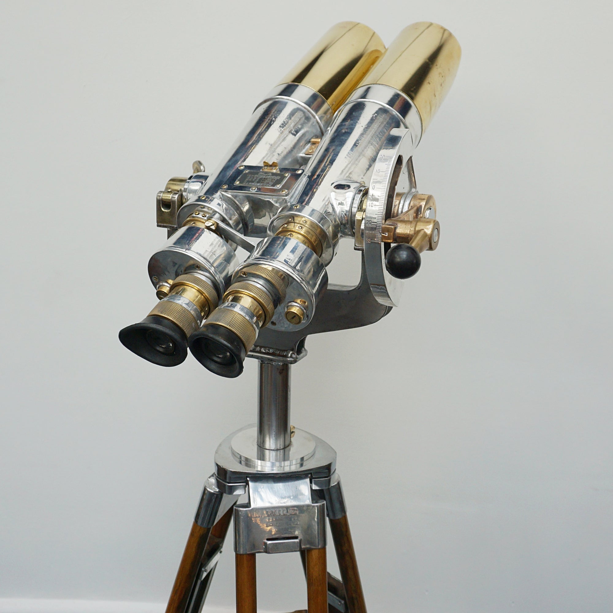WW11 Japanese 15x80 Naval/Marine Binoculars - Chromed Metal and Brass - Jeroen Markies Art Deco