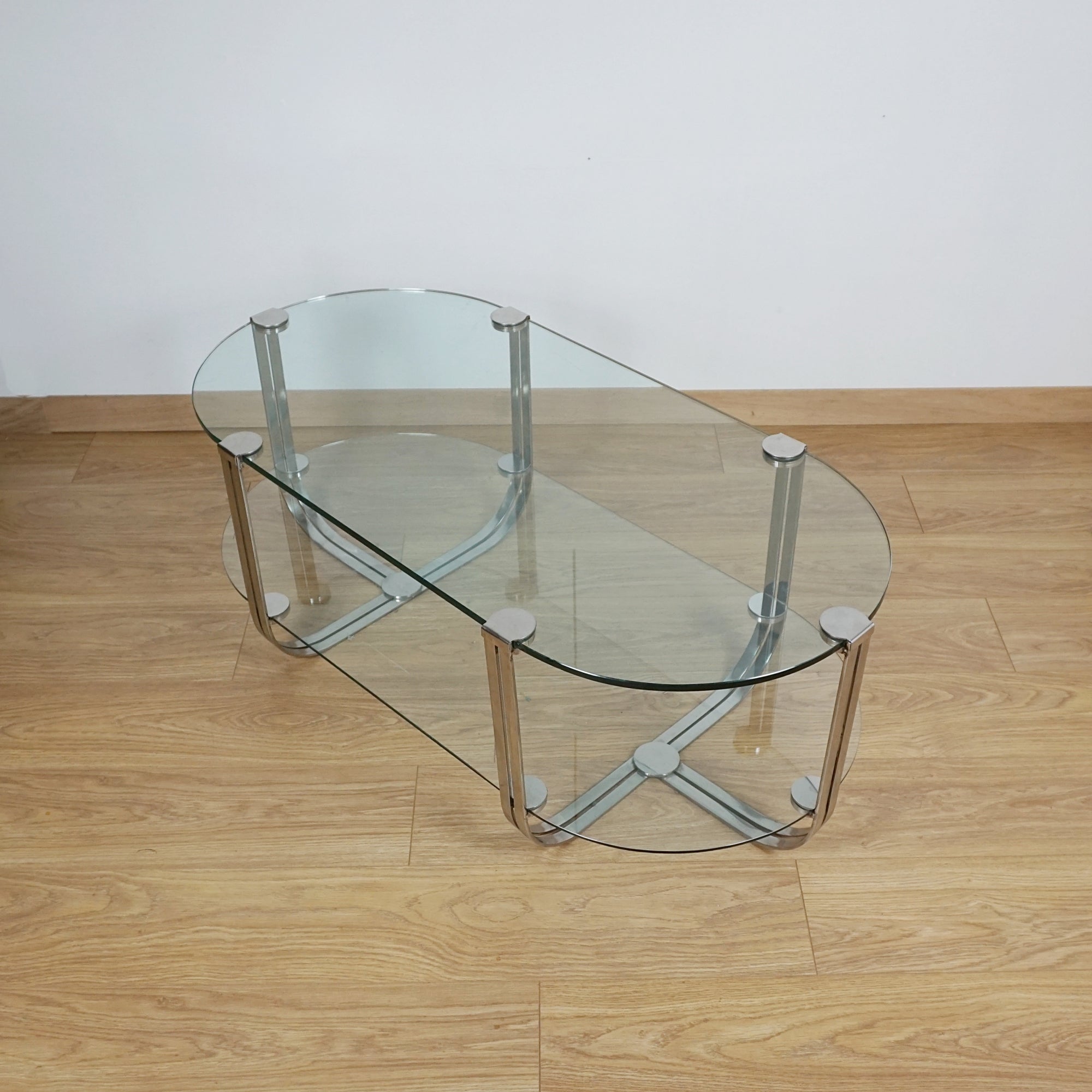 Mid-Century Italian Glass and Chrome Coffee Table - Markies Antiques 