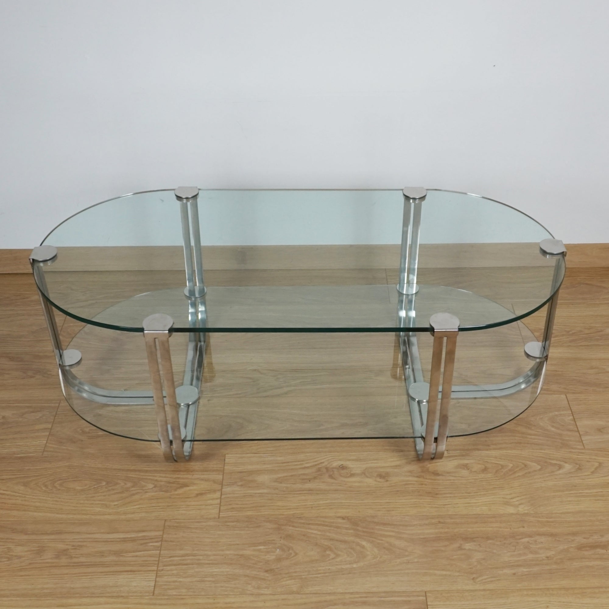 Mid-Century Italian Glass and Chrome Coffee Table - Markies Antiques 
