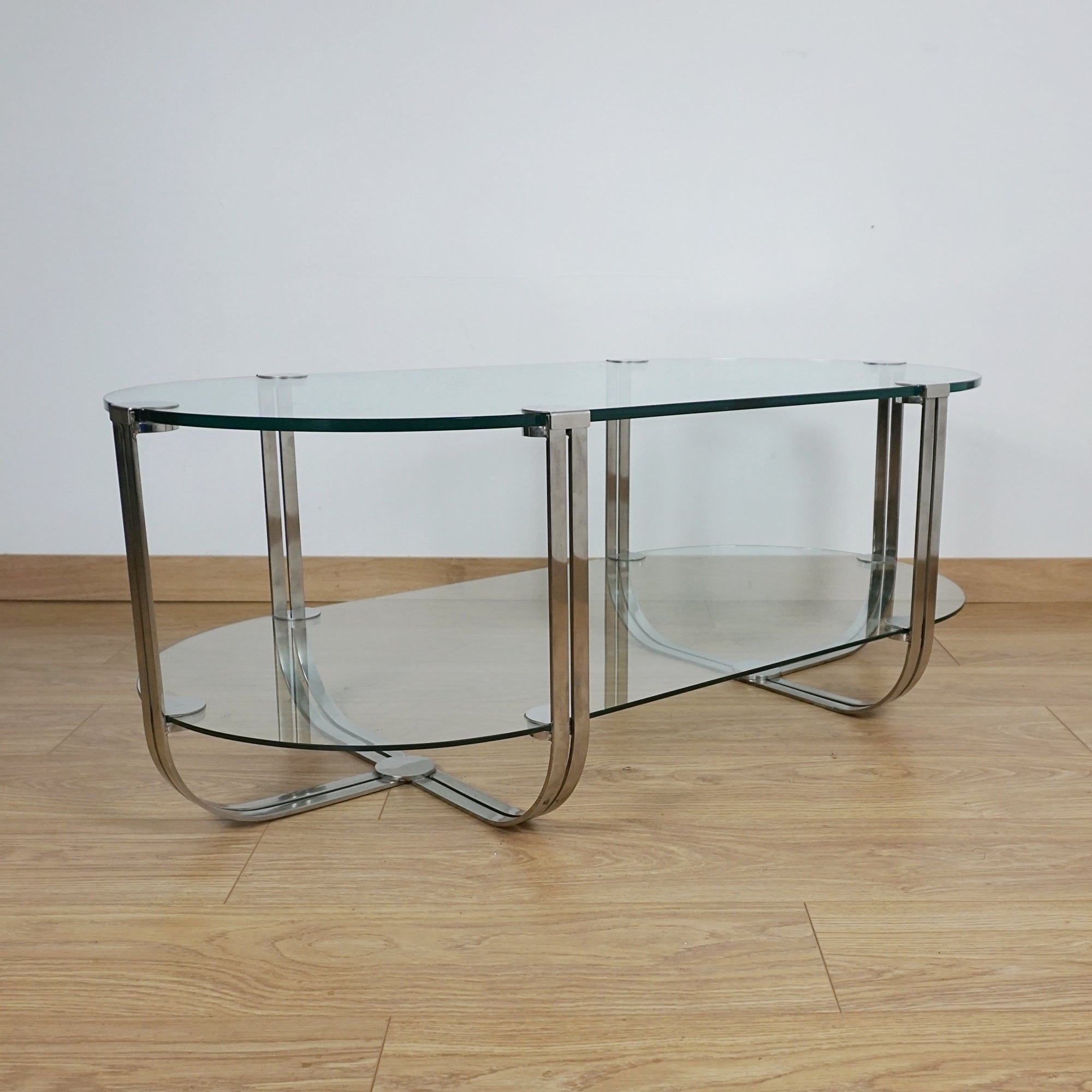 Mid-Century Italian Glass and Chrome Coffee Table - Markies Antiques 