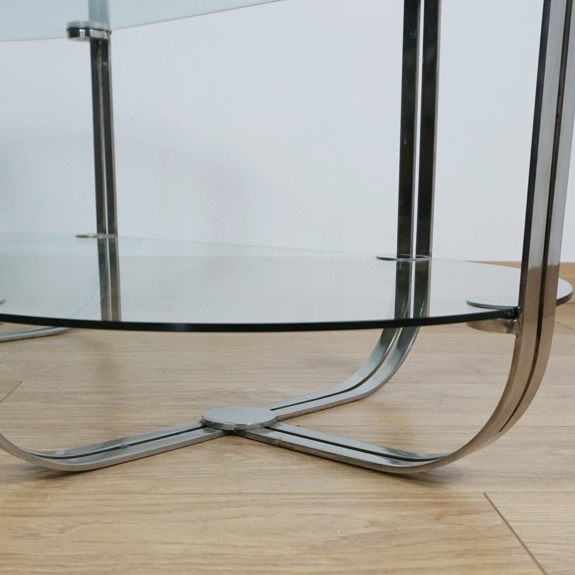 Mid-Century Italian Glass and Chrome Coffee Table - Markies Antiques 