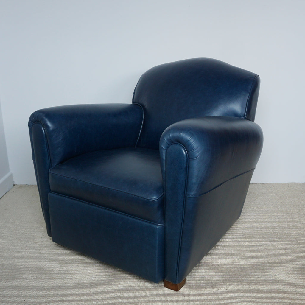 Cobalt Blue Moustache Backed French Club Chairs, 1940's, Art Deco - Jeroen Markies Art Deco