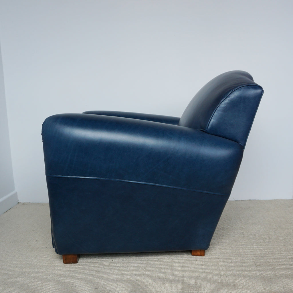 Cobalt Blue Moustache Backed French Club Chairs, 1940's, Art Deco - Jeroen Markies Art Deco