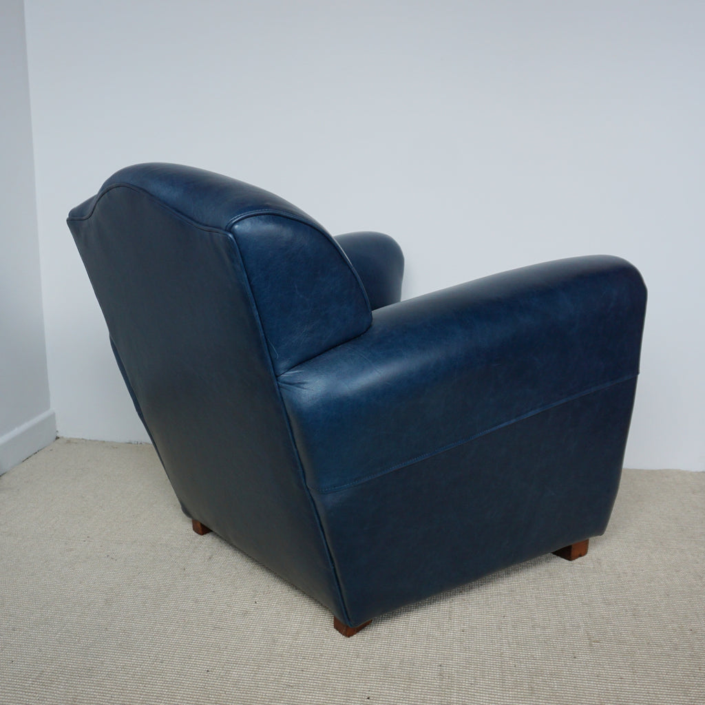 Cobalt Blue Moustache Backed French Club Chairs, 1940's, Art Deco - Jeroen Markies Art Deco