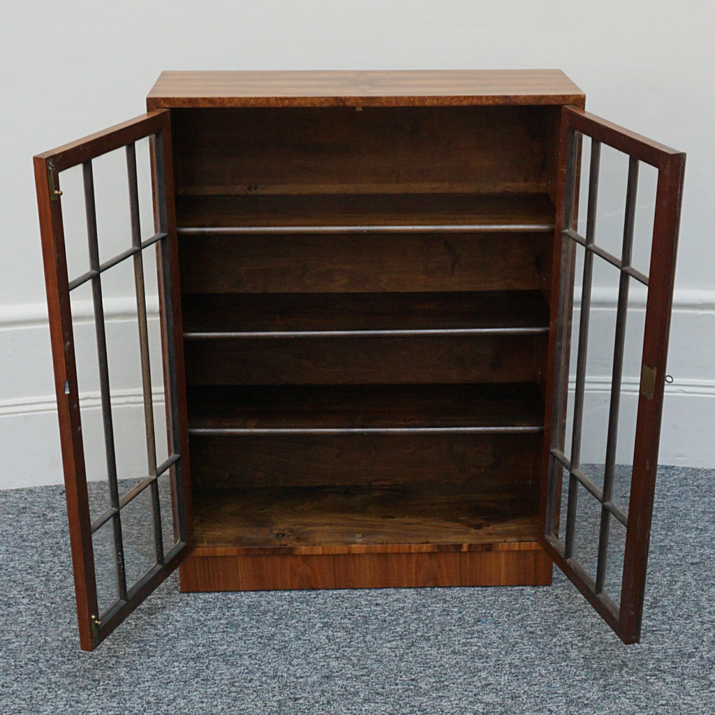 Art Deco Walnut and Glass Fronted Bookcase - Jeroen Markies Art Deco