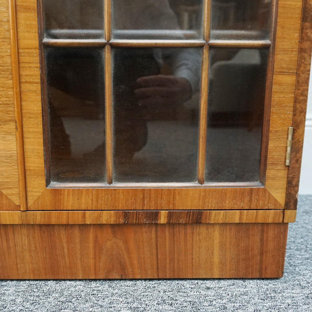 Art Deco Walnut and Glass Fronted Bookcase - Jeroen Markies Art Deco