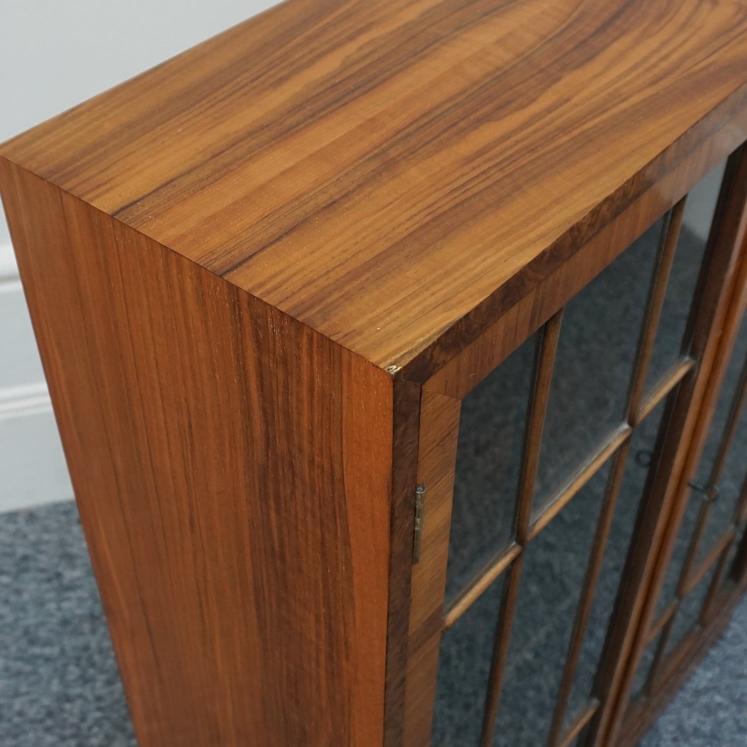 Art Deco Walnut and Glass Fronted Bookcase - Jeroen Markies Art Deco