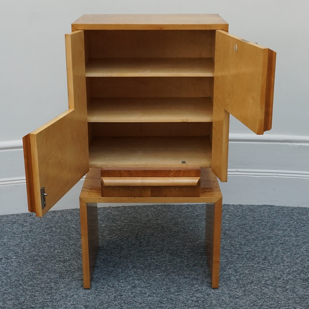 Vintage Modernist Art Deco Drinks Cabinet Satinwood - Jeroen Markies Art Deco