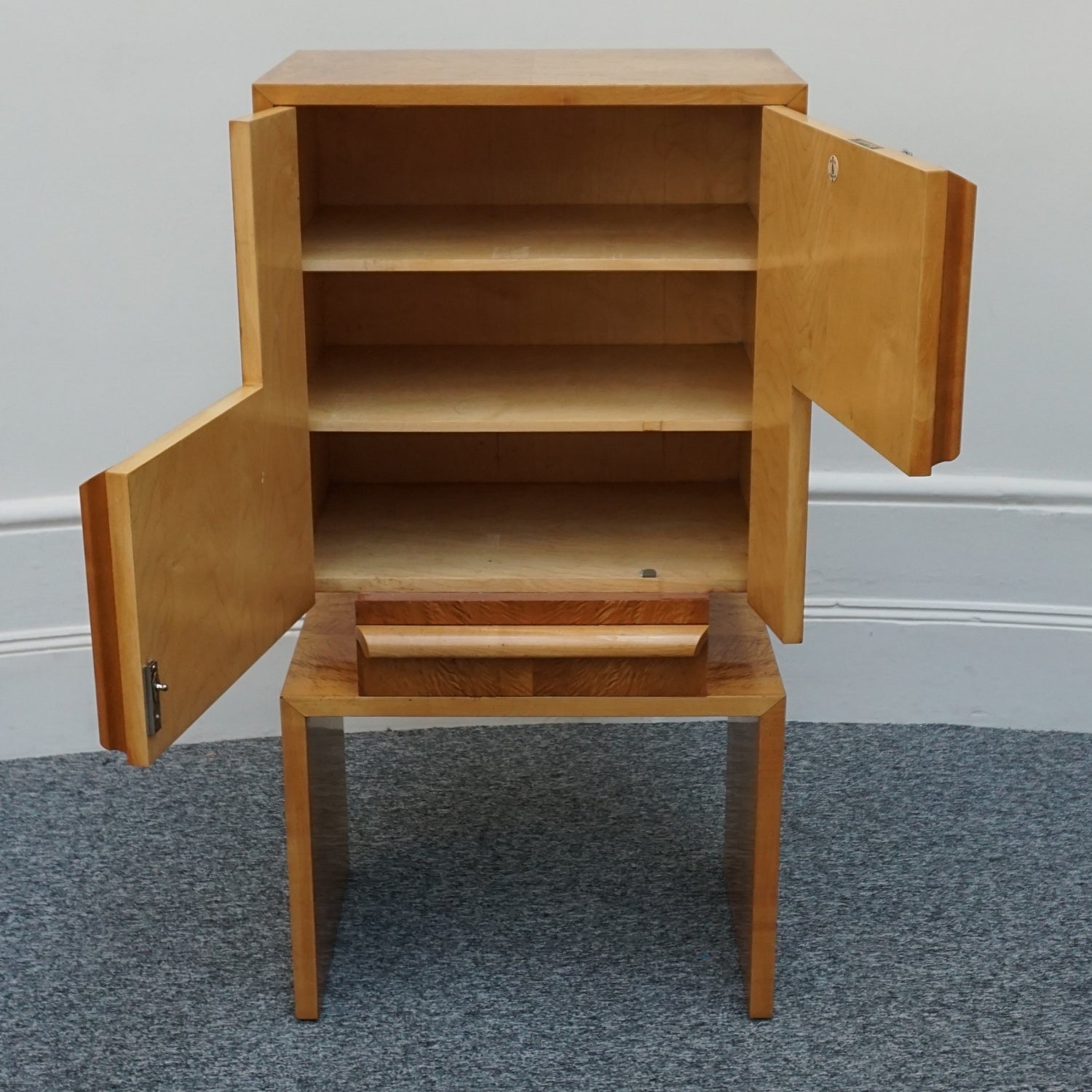 Vintage Modernist Art Deco Drinks Cabinet Satinwood - Jeroen Markies Art Deco