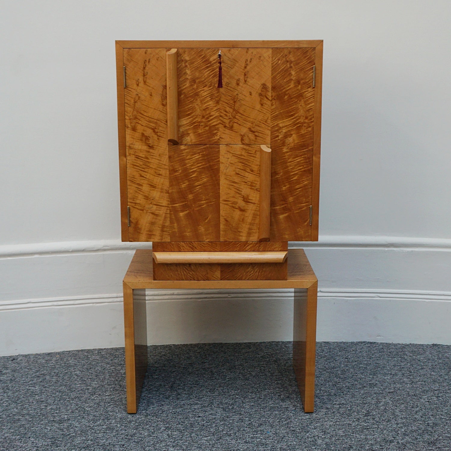 Vintage Modernist Art Deco Drinks Cabinet Satinwood - Jeroen Markies Art Deco