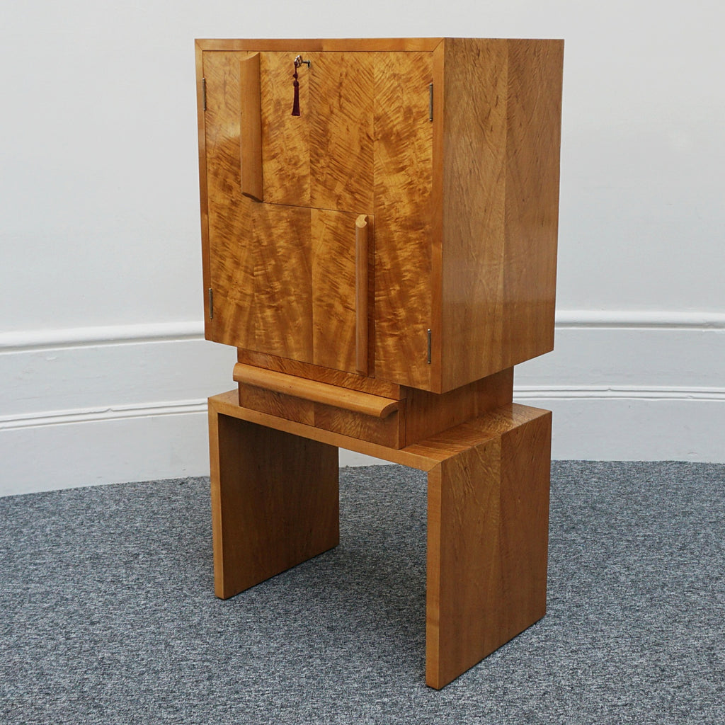 Vintage Modernist Art Deco Drinks Cabinet Satinwood - Jeroen Markies Art Deco