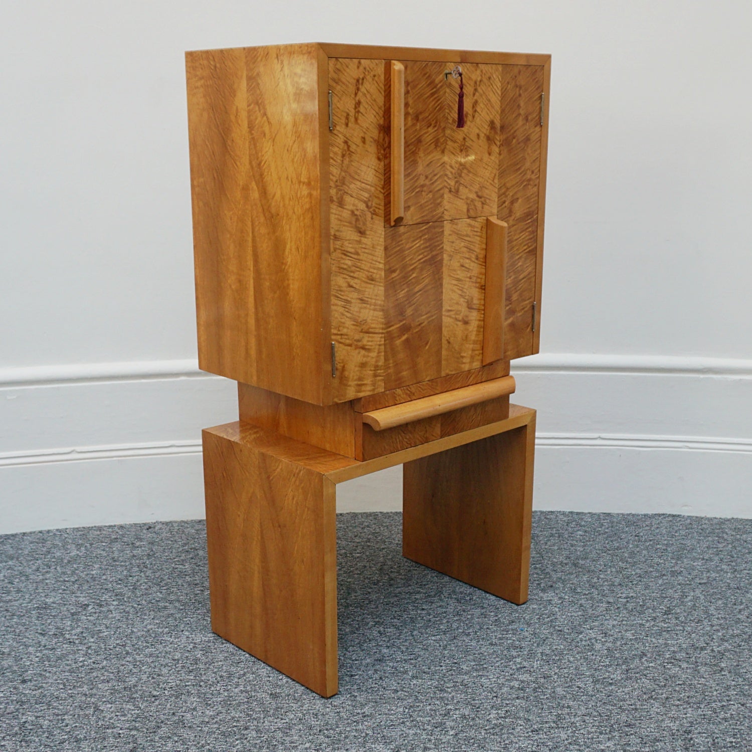 Vintage Modernist Art Deco Drinks Cabinet Satinwood - Jeroen Markies Art Deco