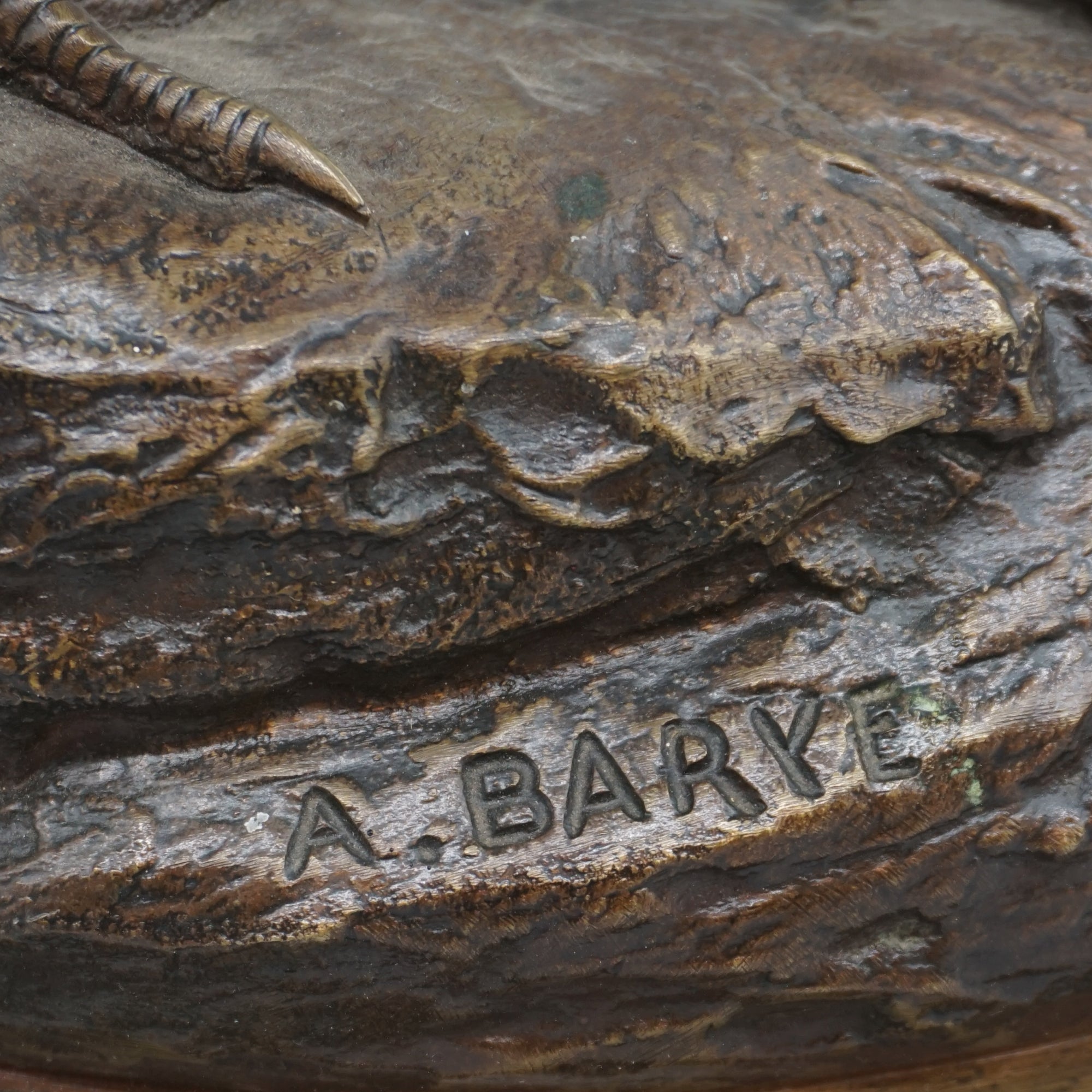 Strutting Bronze Cockerel by Barye Late 19th Century Bronze 