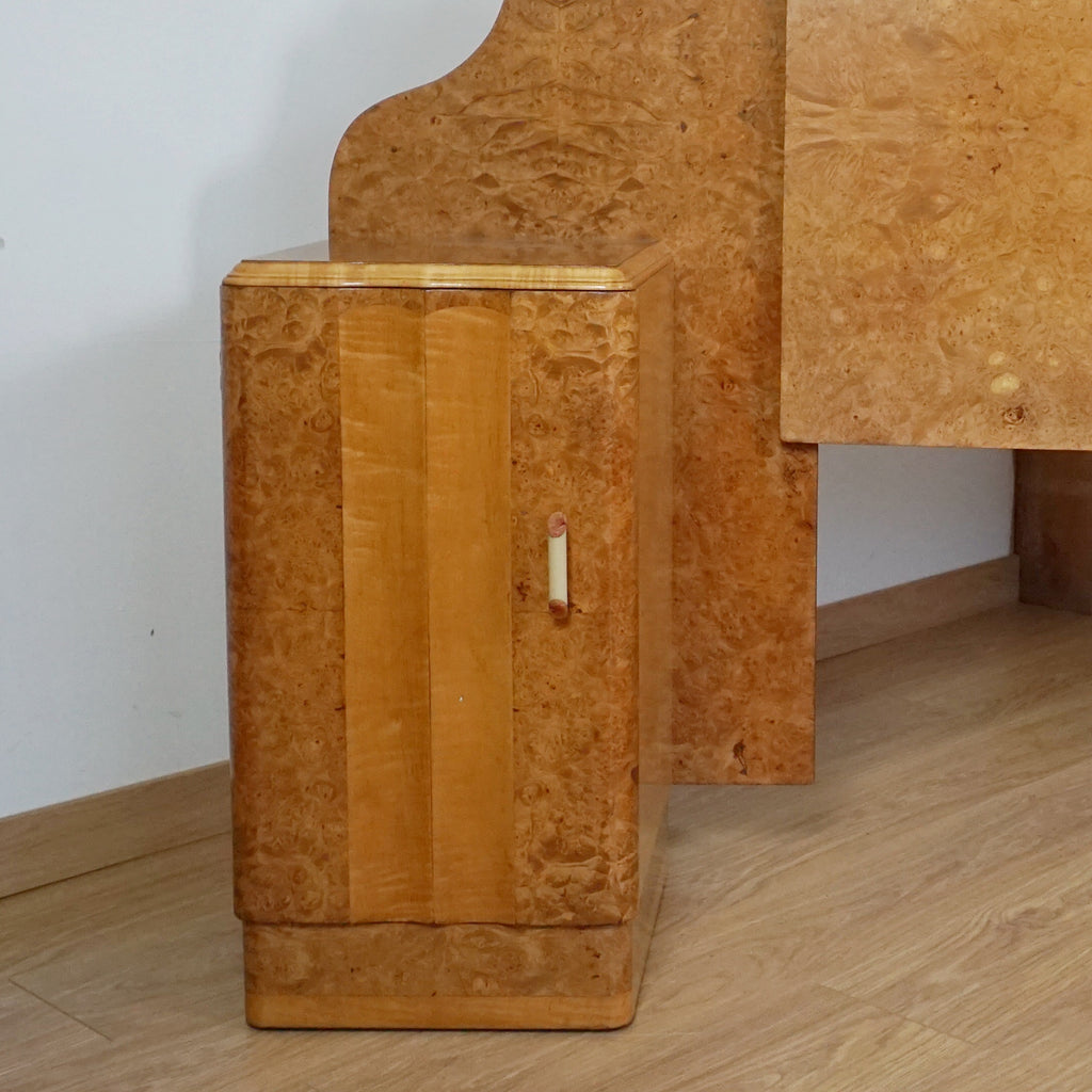 Original Art Deco Bed Burr Walnut - Markies Antiques Ltd