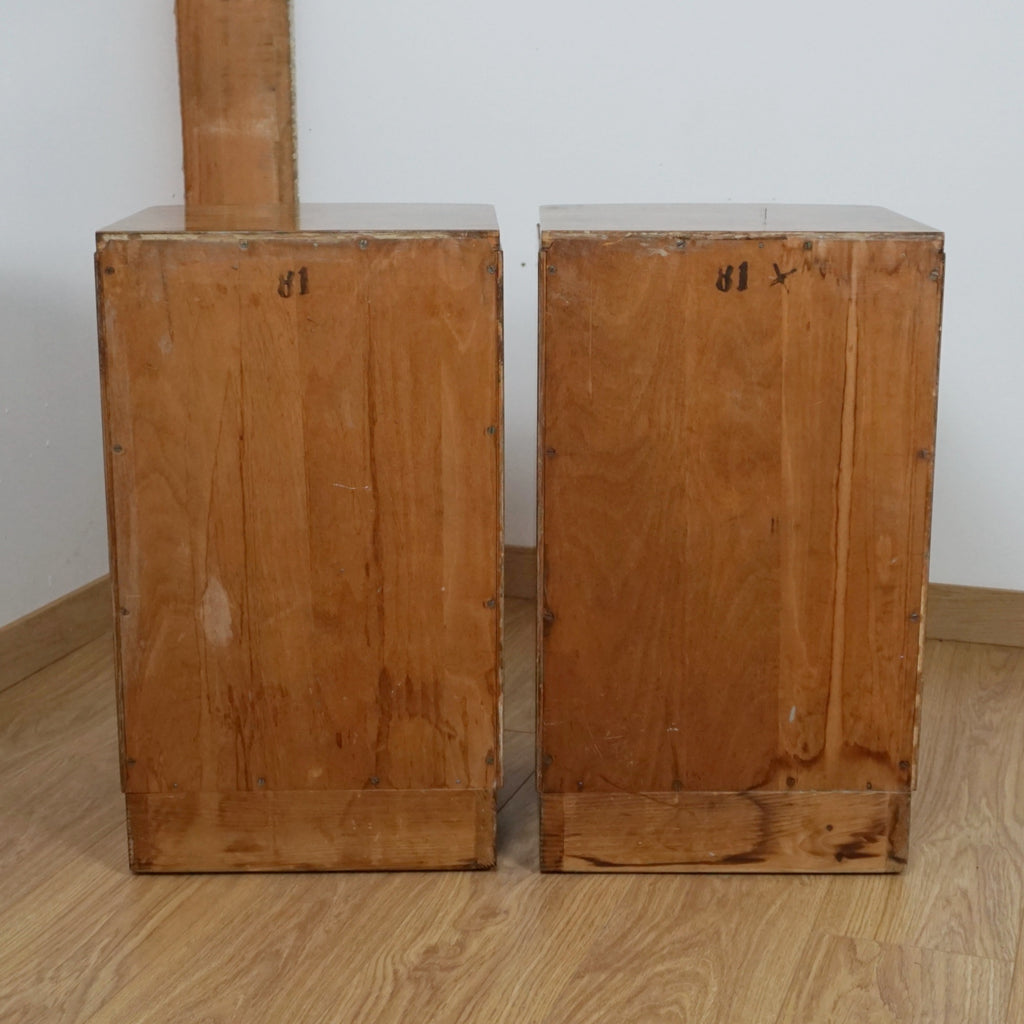 Pair of Art Deco Burr Walnut Bedside Cabinets - Markies Antiques Ltd