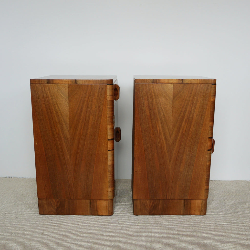 Pair of Art Deco Figured Walnut Bedside Cabinets. 1930's bedroom furniture - Jeroen Markies Art Deco