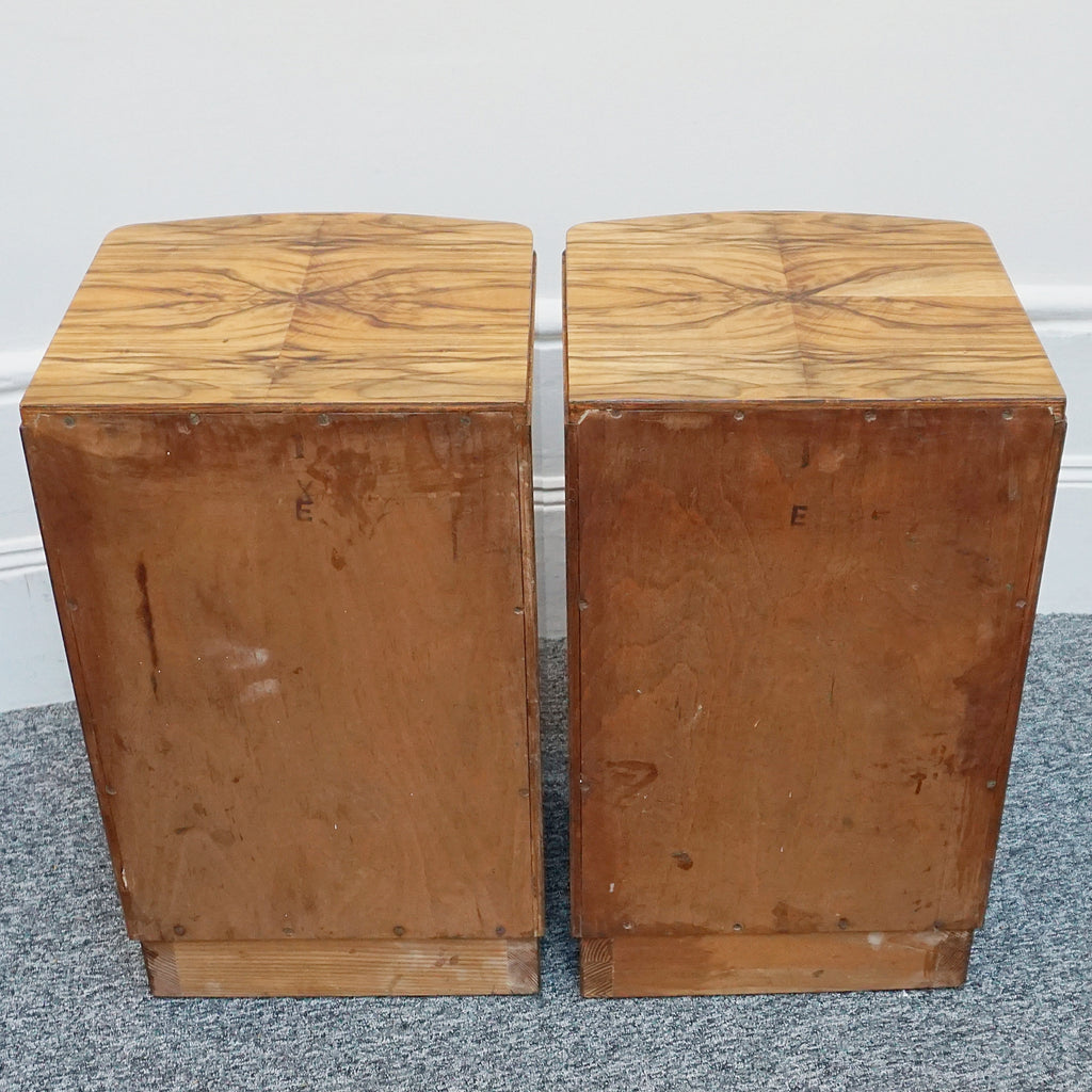 Figured Walnut and Burr Walnut Bedside Cabinets. Art Deco 1930s English Furniture. - Jeroen Markies Art Deco