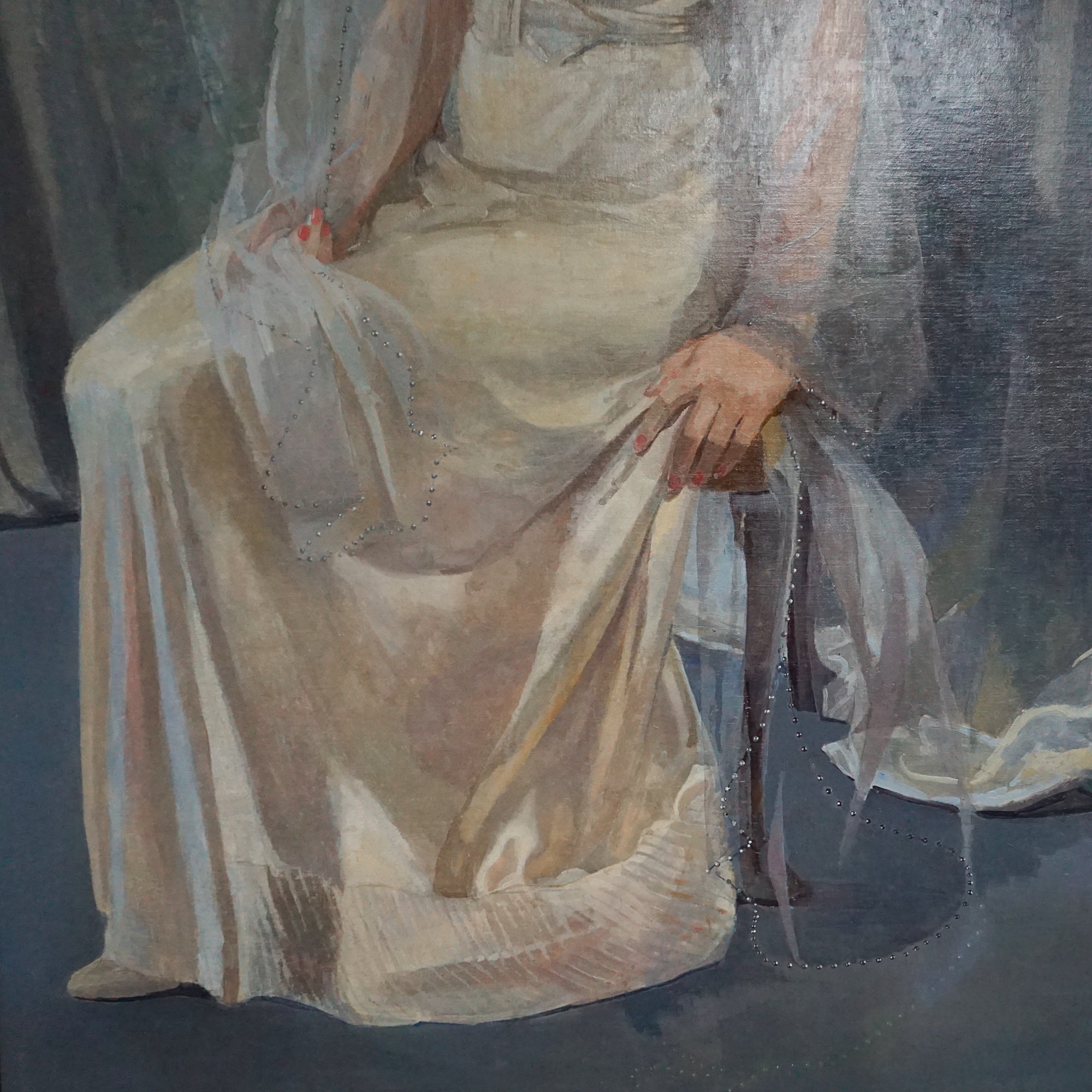 Portrait of a Society Lady thought to be Dame Anna Neagle - 1930 Art Deco Painting - Jeroen Markies Art Deco 