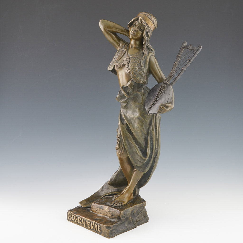 Original Emmanuel Villanis 'Bohemienne' Bronze Sculpture 48cm Tall - Jeroen Markies Art Deco