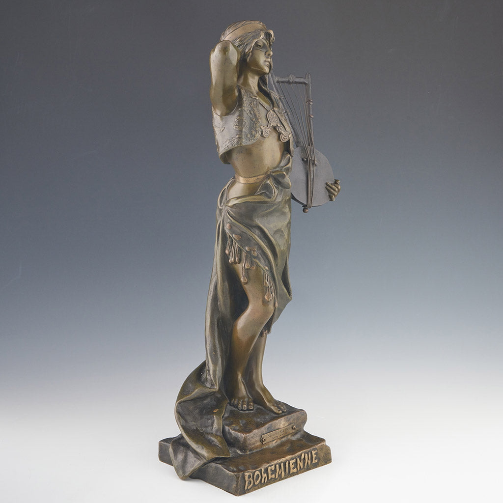 Original Emmanuel Villanis 'Bohemienne' Bronze Sculpture 48cm Tall - Jeroen Markies Art Deco