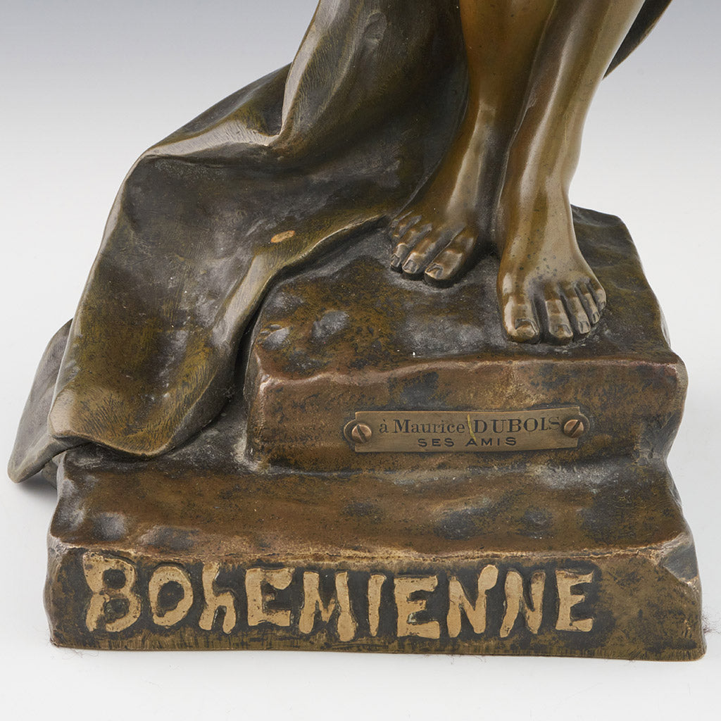 Original Emmanuel Villanis 'Bohemienne' Bronze Sculpture 48cm Tall - Jeroen Markies Art Deco