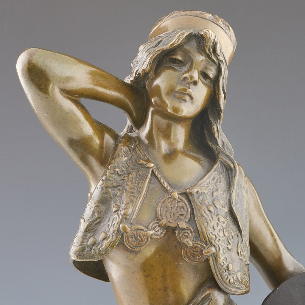 Original Emmanuel Villanis 'Bohemienne' Bronze Sculpture 48cm Tall - Jeroen Markies Art Deco
