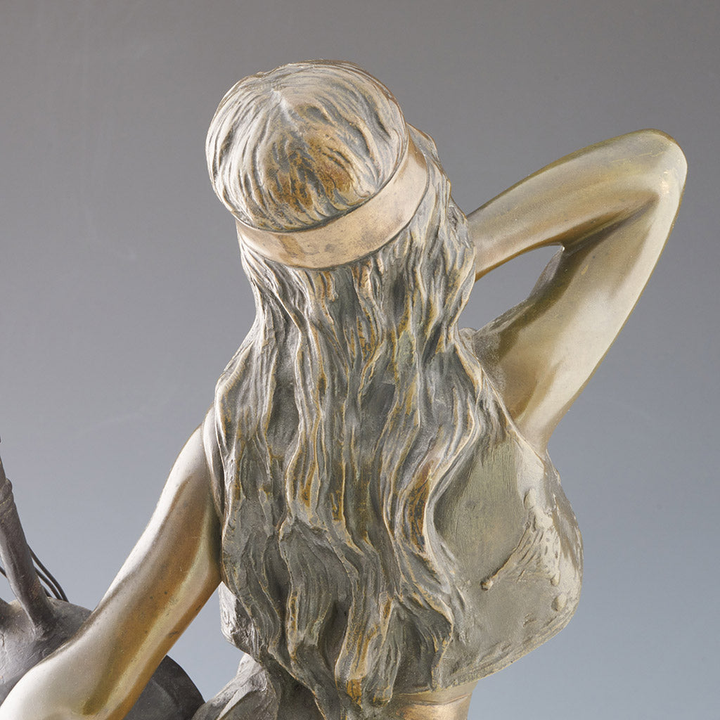 Original Emmanuel Villanis 'Bohemienne' Bronze Sculpture 48cm Tall - Jeroen Markies Art Deco