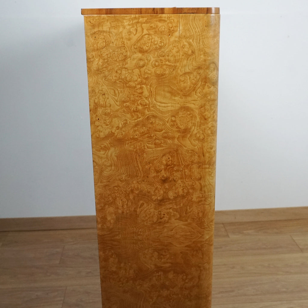 Art Deco Burr Walnut Bookcase Cabinet - Markies Antiques 