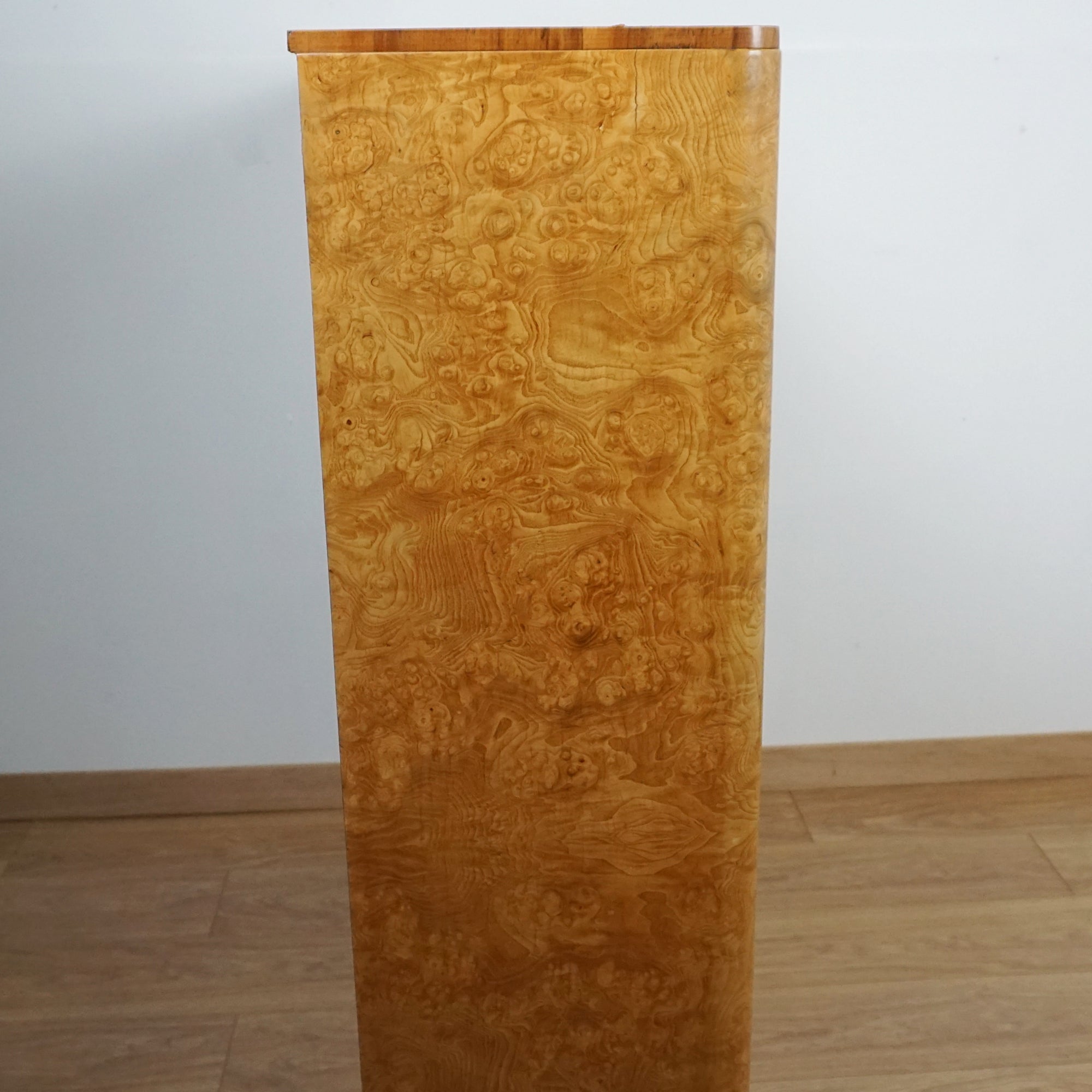 Art Deco Burr Walnut Bookcase Cabinet - Markies Antiques 