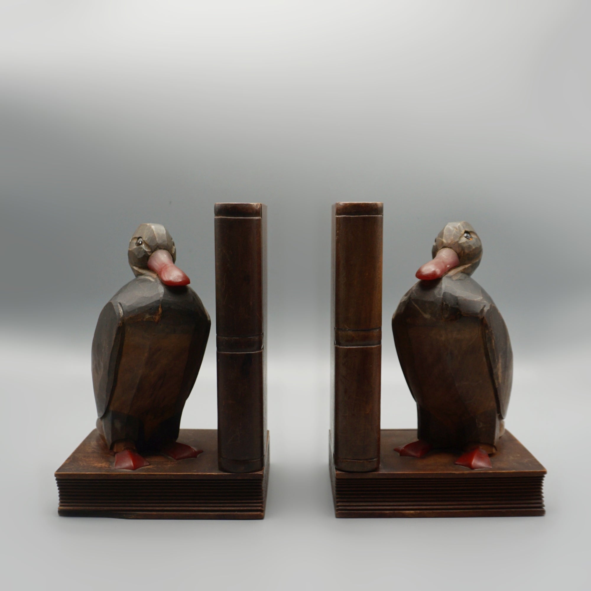 Pair of Carved Walnut Bookends - Markies Antiques Ltd