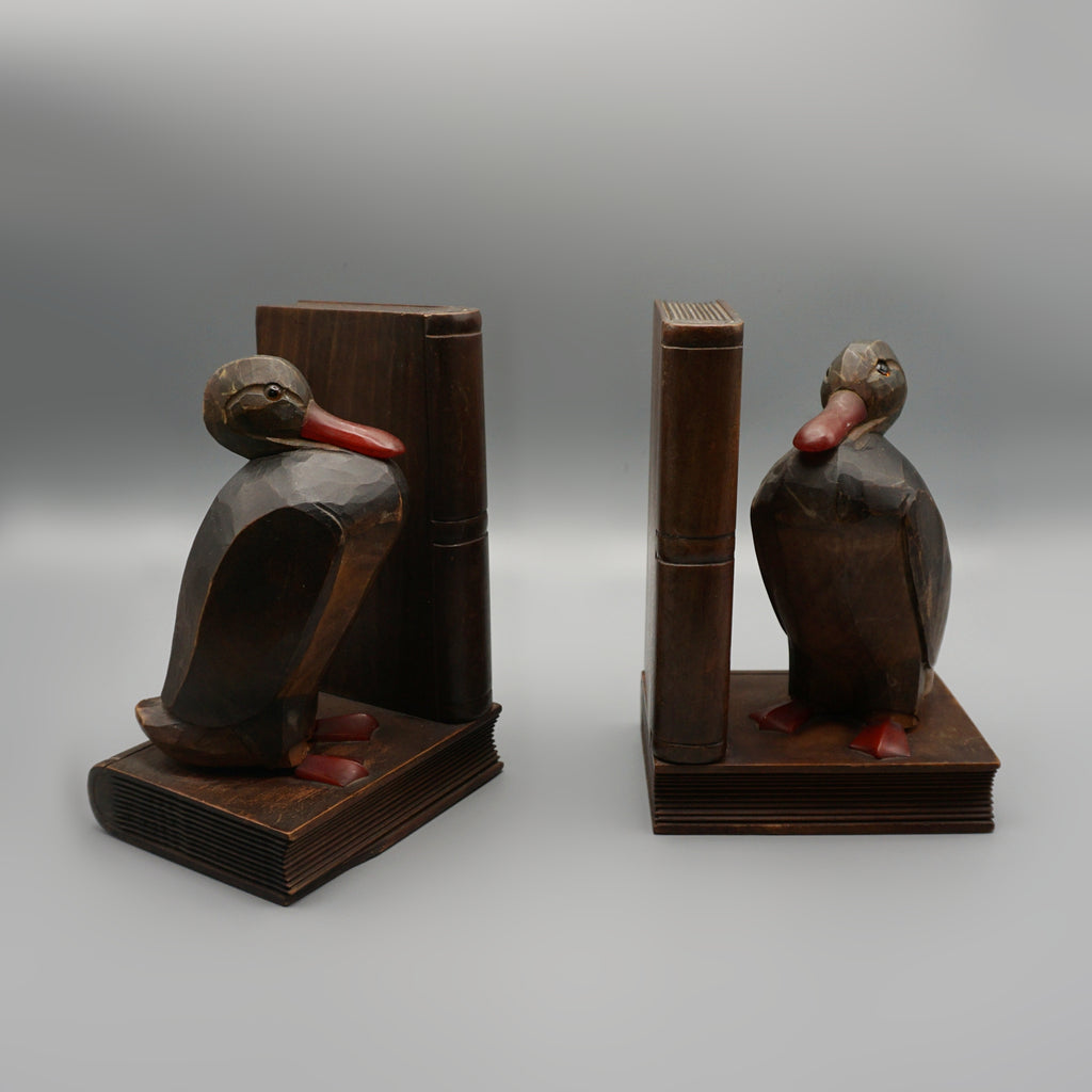 Pair of Carved Walnut Bookends - Markies Antiques Ltd
