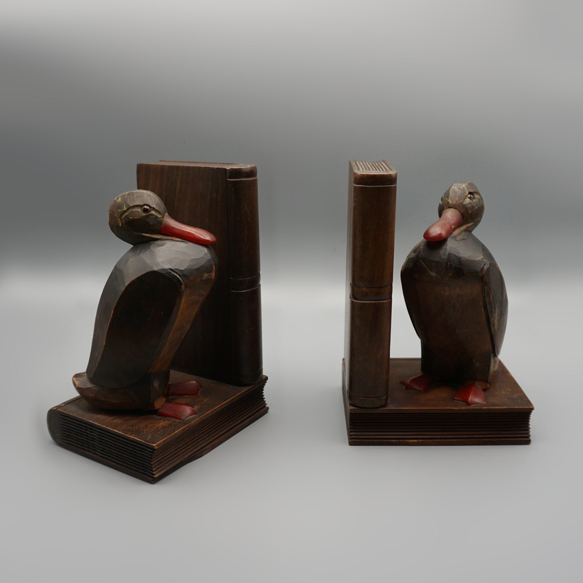 Pair of Carved Walnut Bookends - Markies Antiques Ltd