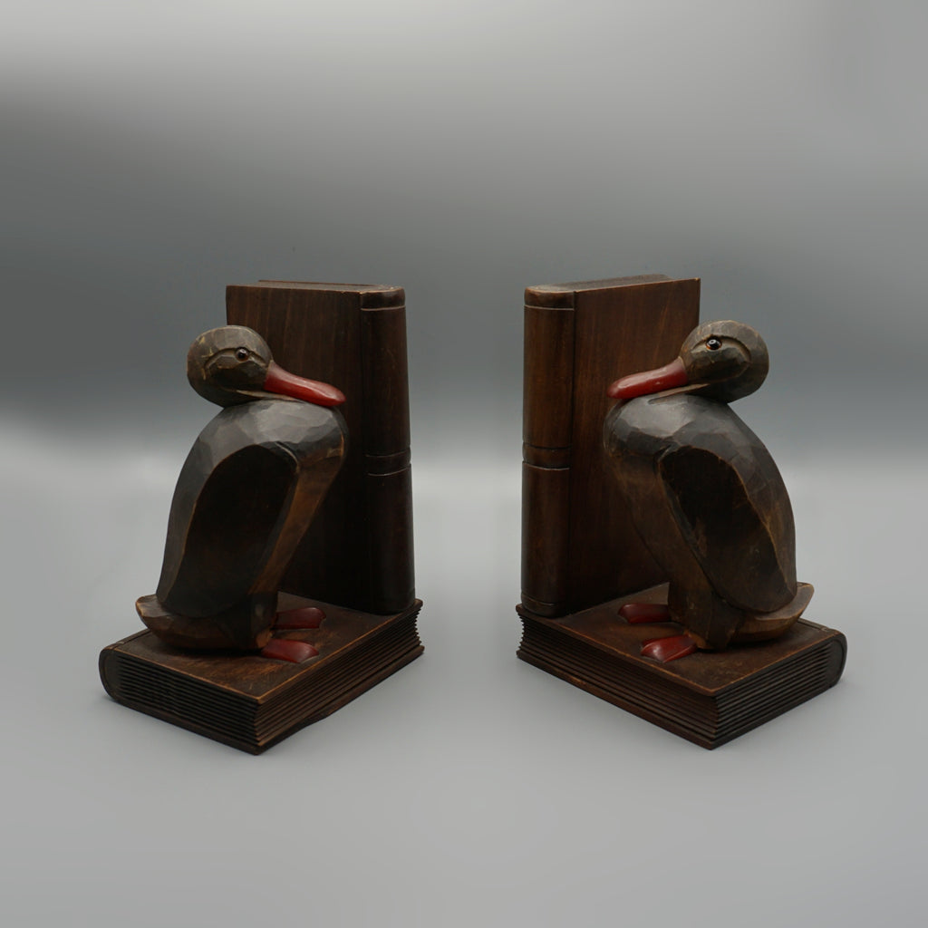 Pair of Carved Walnut Bookends - Markies Antiques Ltd