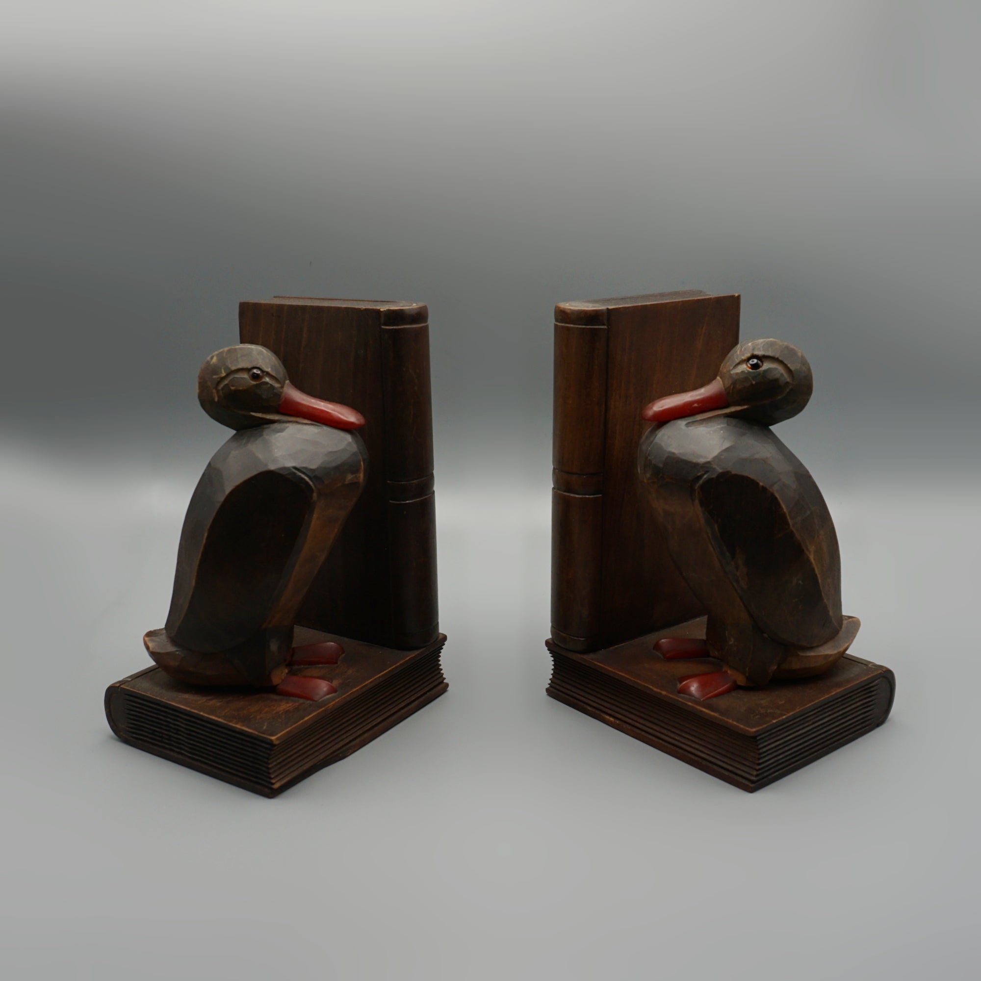Pair of Carved Walnut Bookends - Markies Antiques Ltd