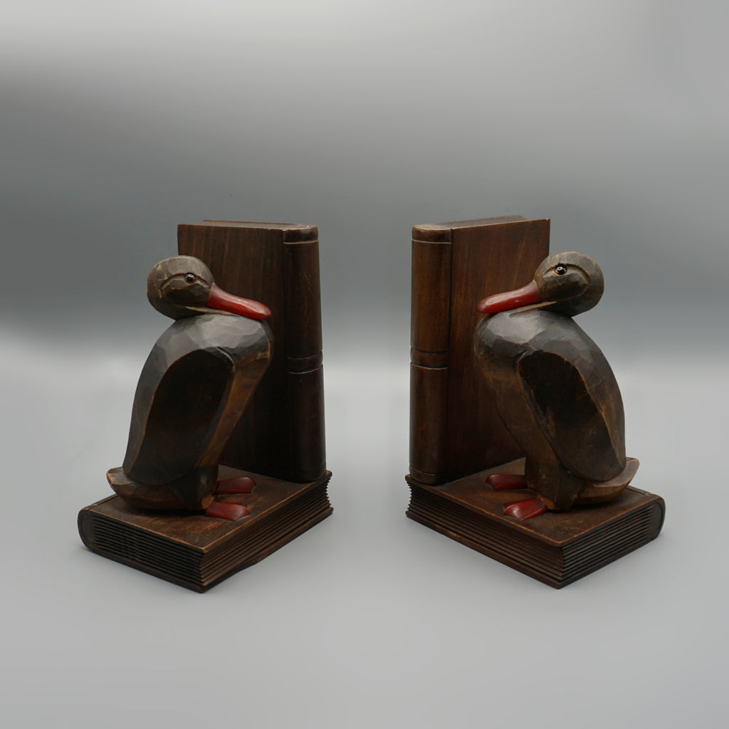 Pair of Carved Walnut Bookends - Markies Antiques Ltd