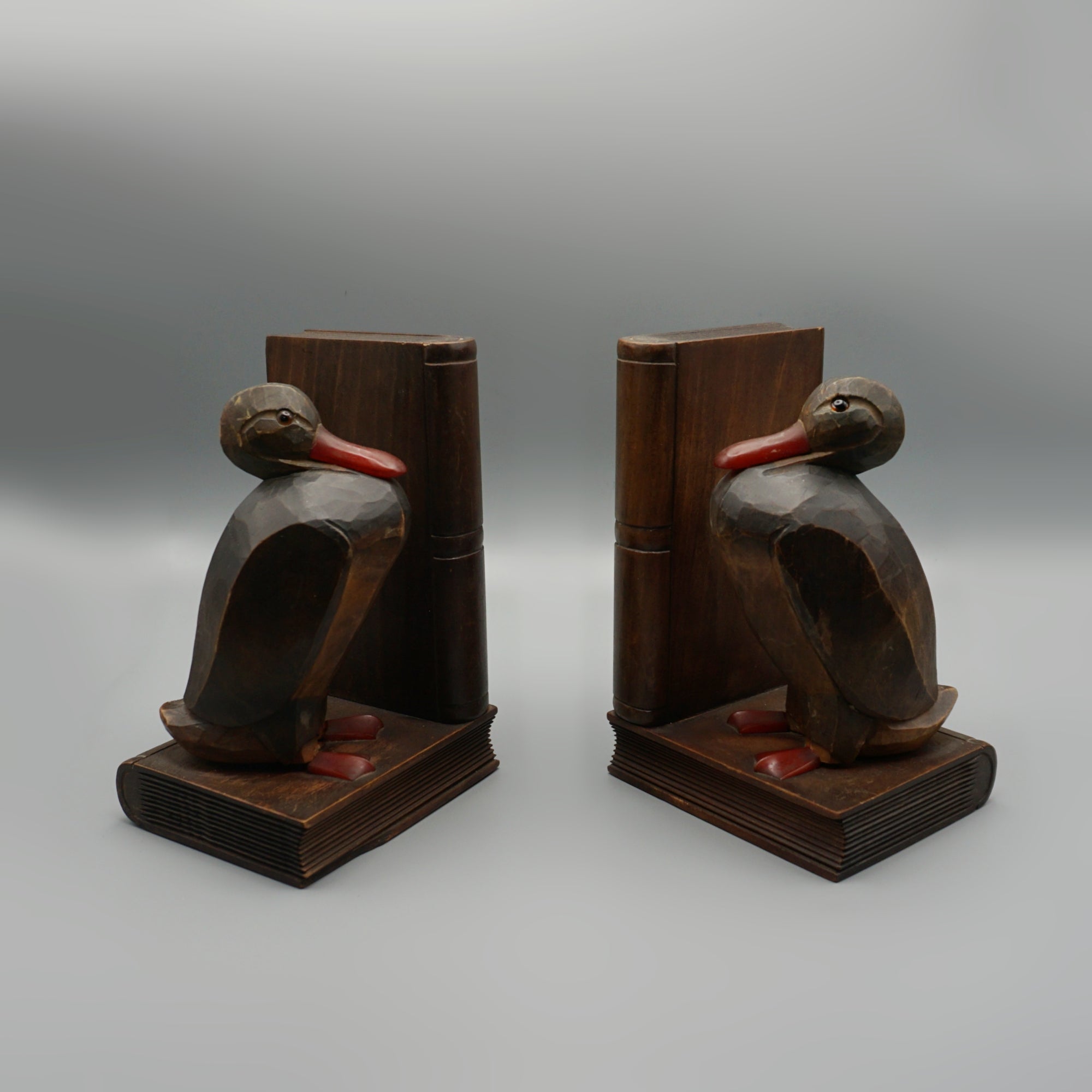 Pair of Carved Walnut Bookends - Markies Antiques Ltd