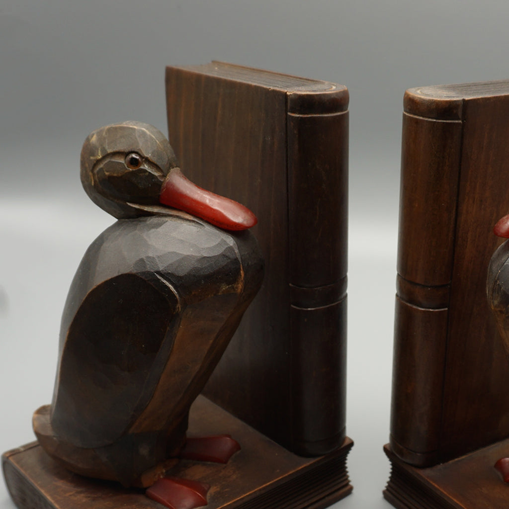 Pair of Carved Walnut Bookends - Markies Antiques Ltd
