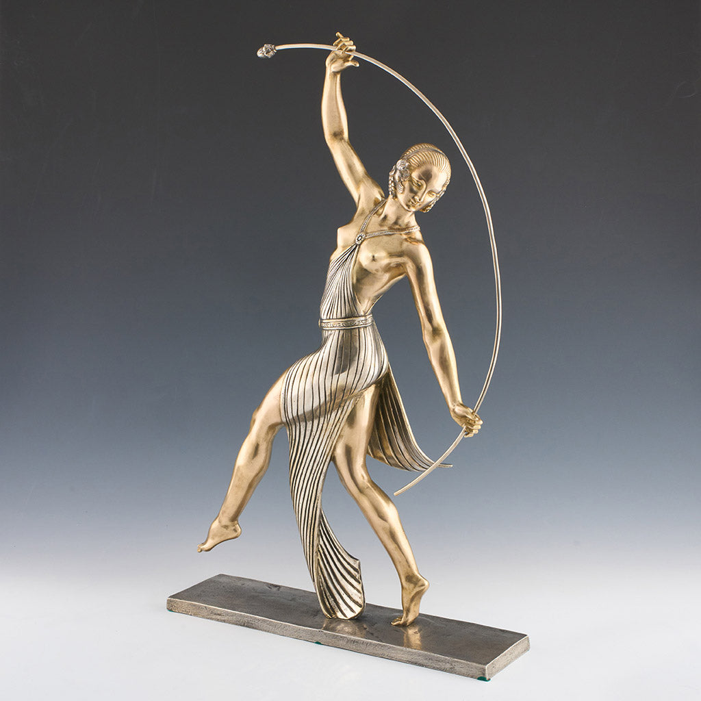 Original Art Deco Bronze Sculpture of a Dancer by JD Guirande / Jo Descomps - Jeroen Markies Art Deco