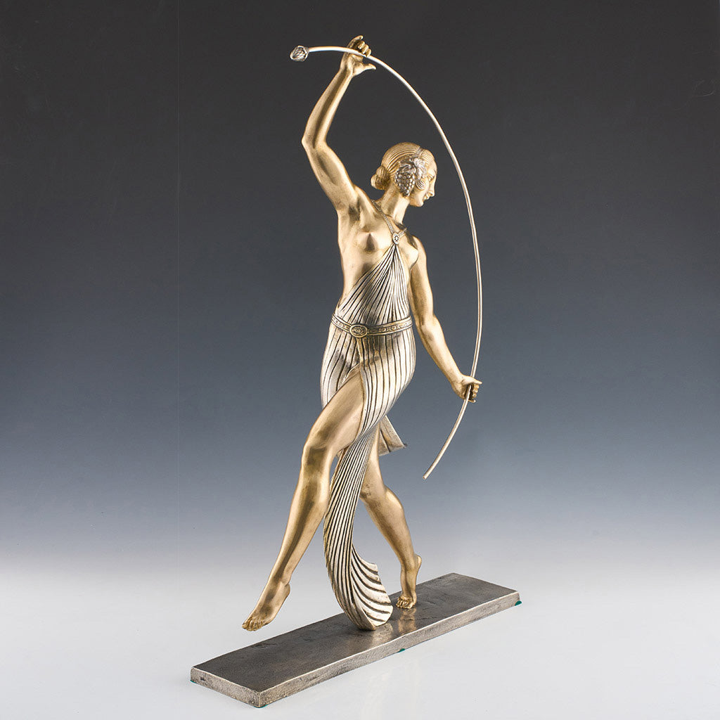 Original Art Deco Bronze Sculpture of a Dancer by JD Guirande / Jo Descomps - Jeroen Markies Art Deco