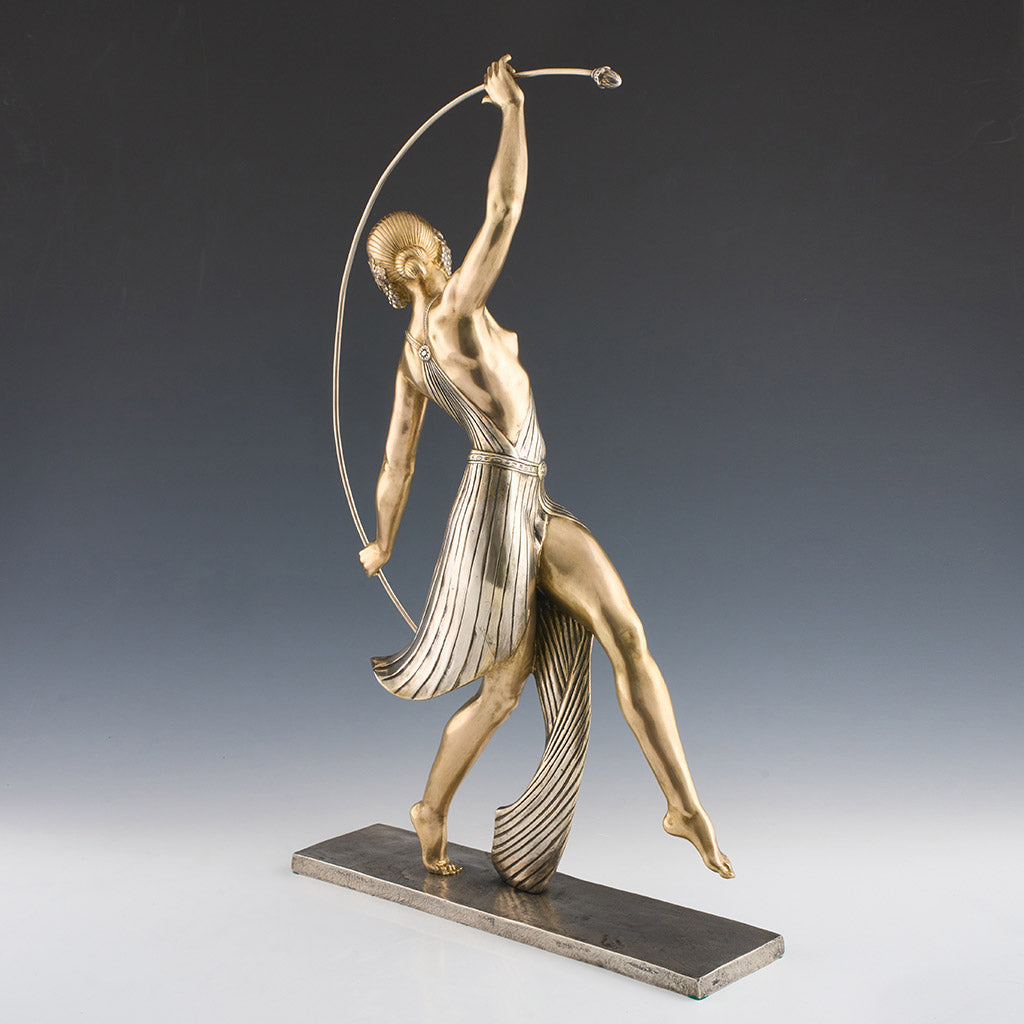 Original Art Deco Bronze Sculpture of a Dancer by JD Guirande / Jo Descomps - Jeroen Markies Art Deco