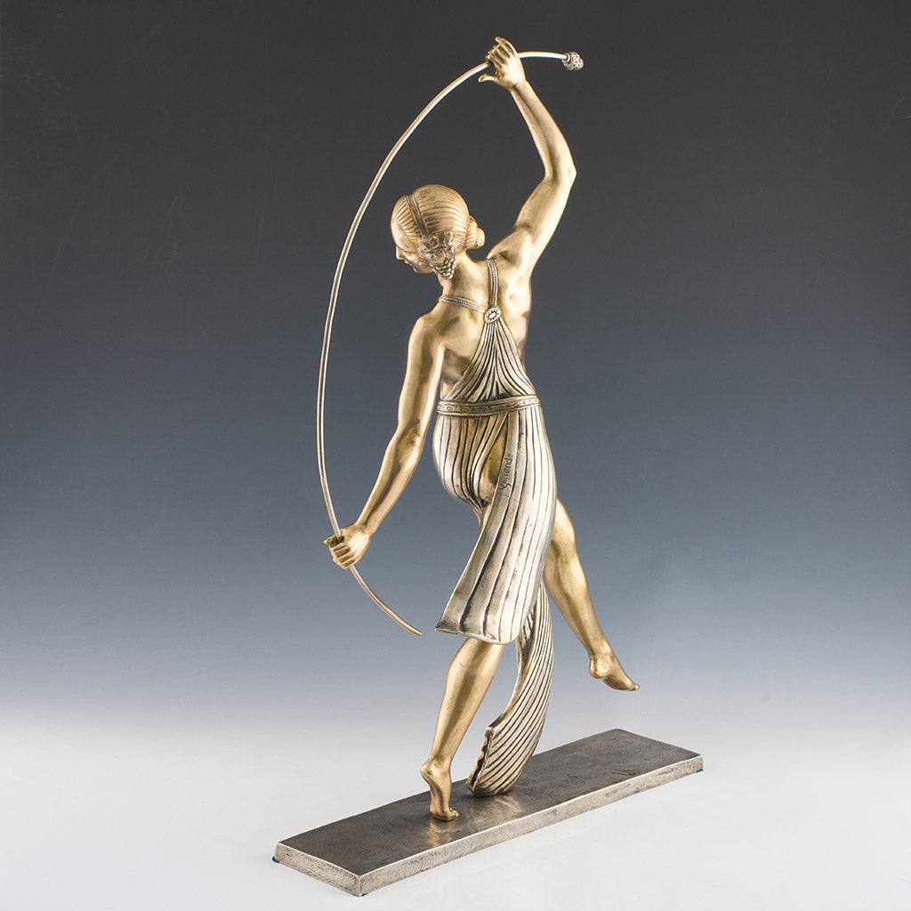 Original Art Deco Bronze Sculpture of a Dancer by JD Guirande / Jo Descomps - Jeroen Markies Art Deco