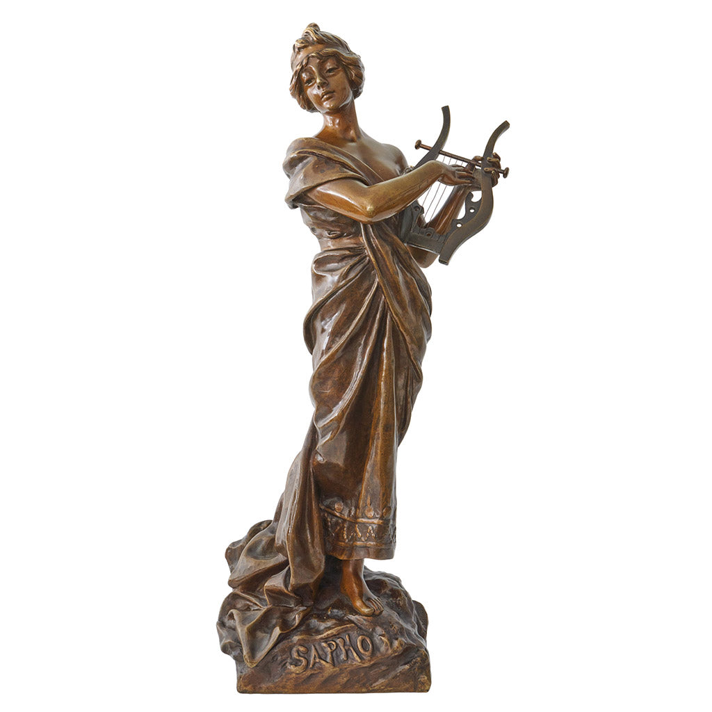 Emmanuel Villanis 'Sapho'' Large Bronze Sculpture - Jeroen Markies Art Deco