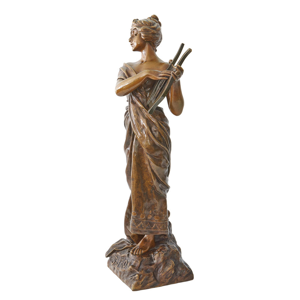 Emmanuel Villanis 'Sapho'' Large Bronze Sculpture - Jeroen Markies Art Deco