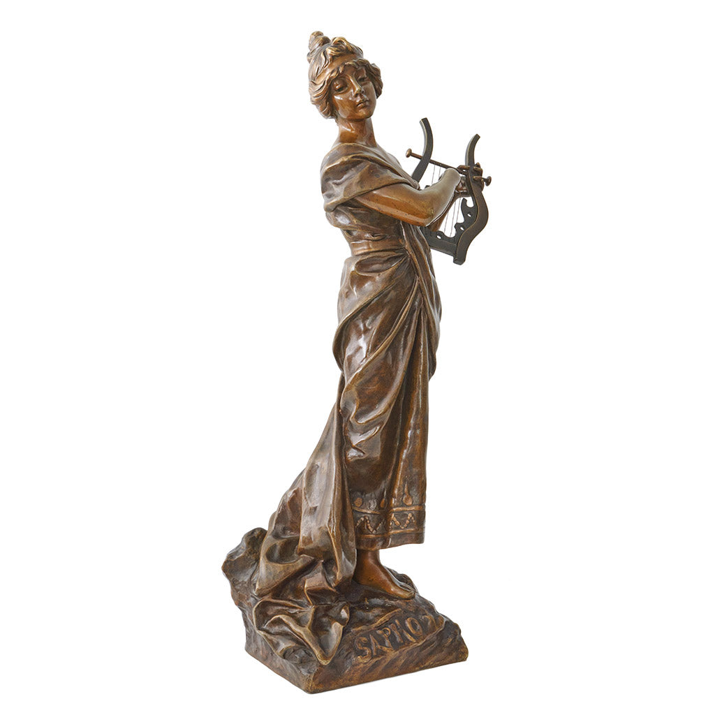 Emmanuel Villanis 'Sapho'' Large Bronze Sculpture - Jeroen Markies Art Deco