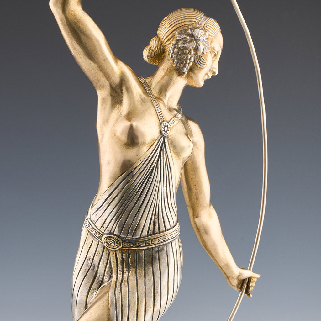Original Art Deco Bronze Sculpture of a Dancer by JD Guirande / Jo Descomps - Jeroen Markies Art Deco